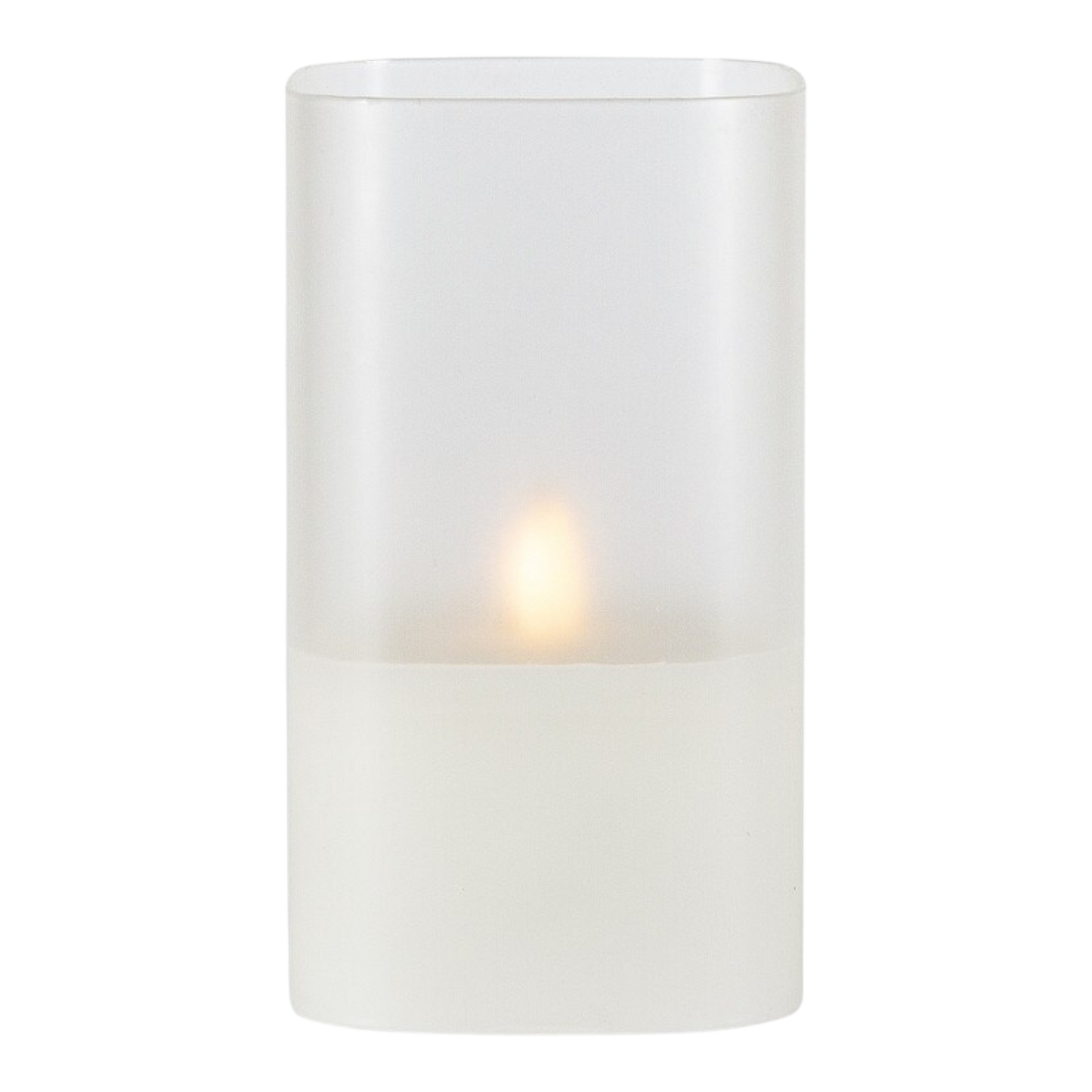 Hand-Poured Real Wax LED Candle in Square Frosted Glass