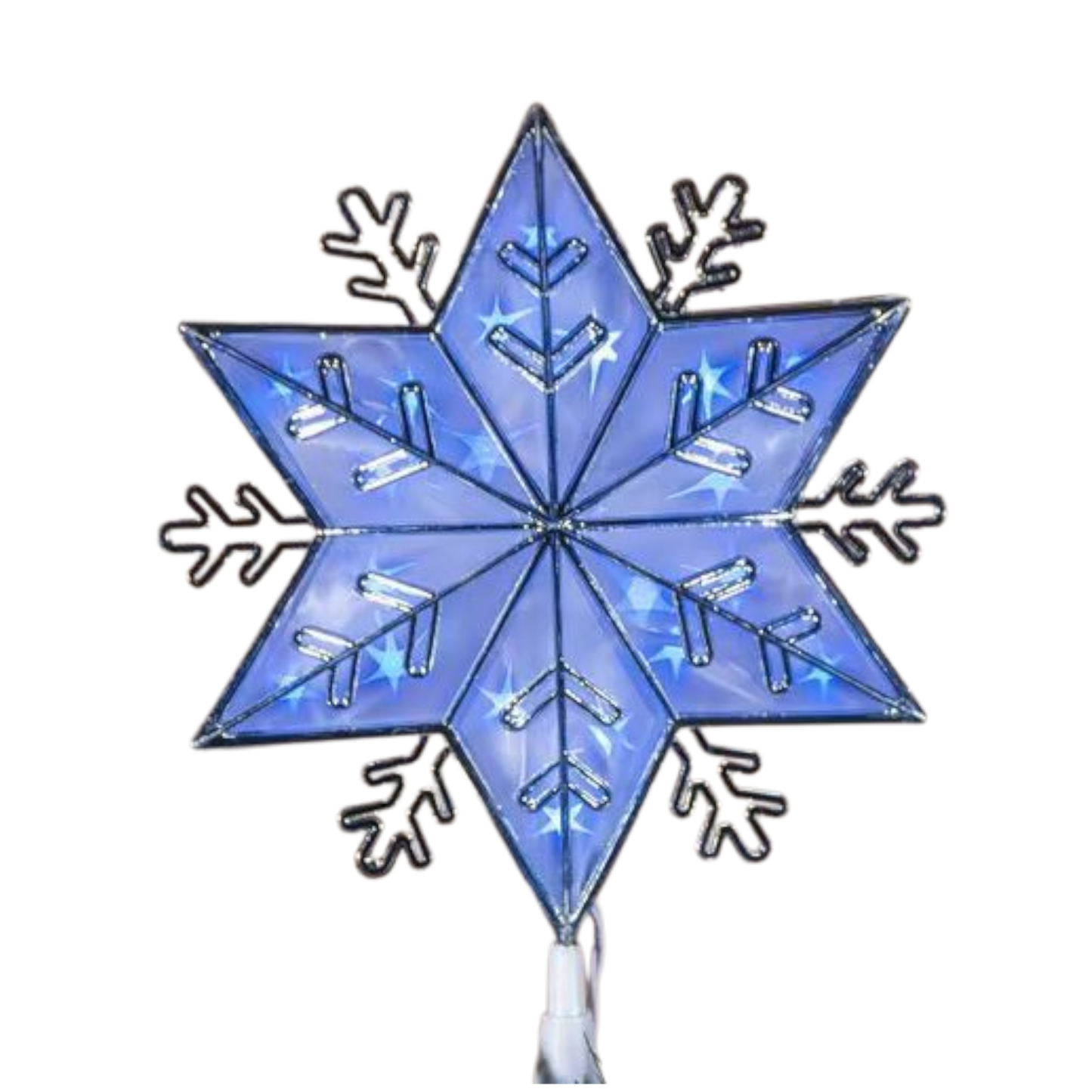Lighted Snowflake 10" Tree Topper - Blue