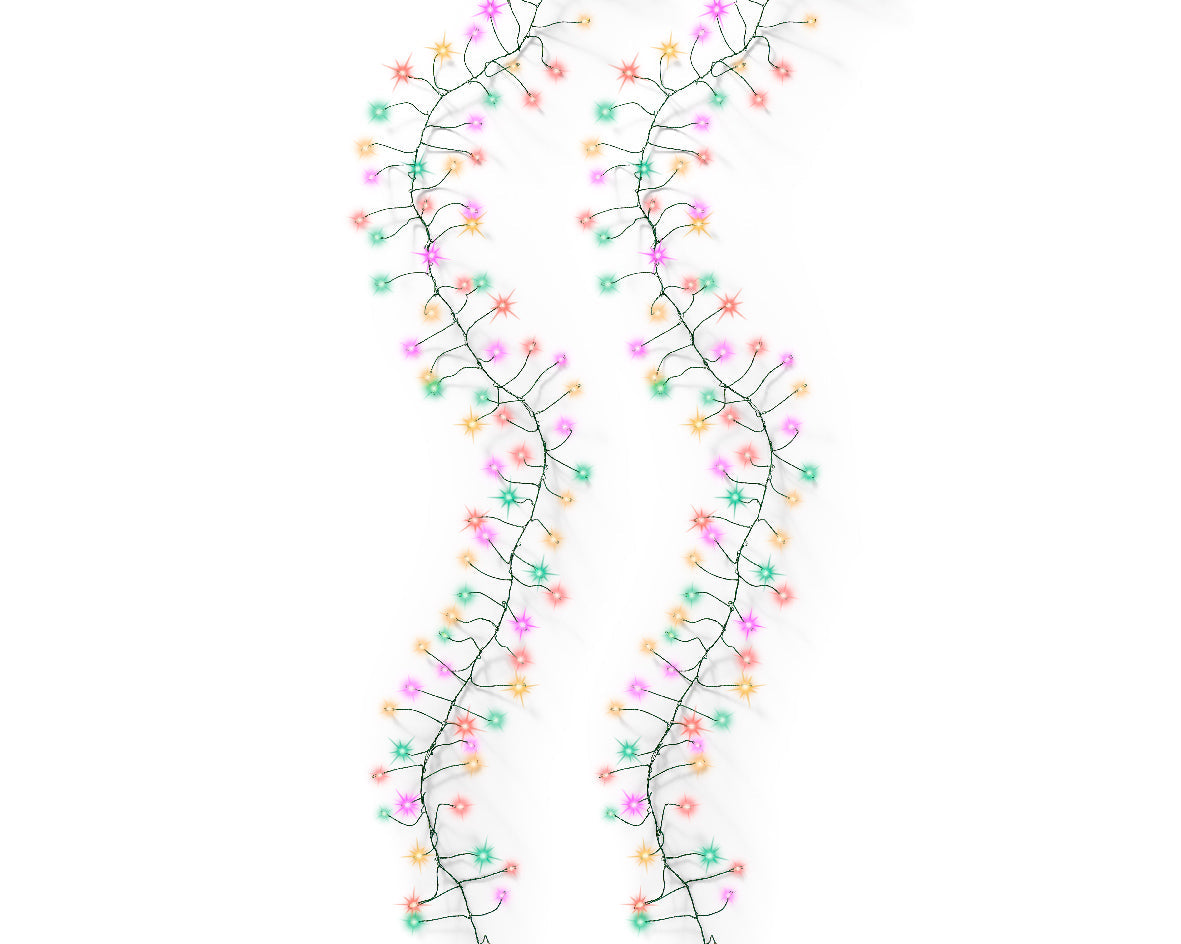 Micro LED Garland Light - 8 function twinkle - 480 - Multicolor - Silver String