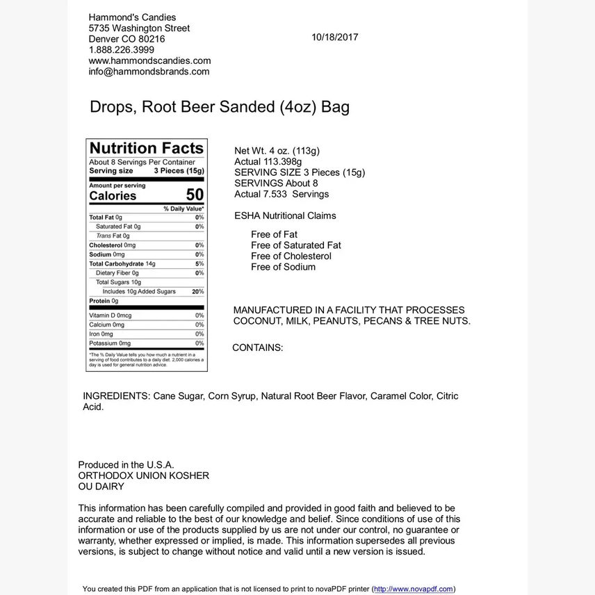 Root Beer Old-Fashioned Pantry Candy - 4 oz