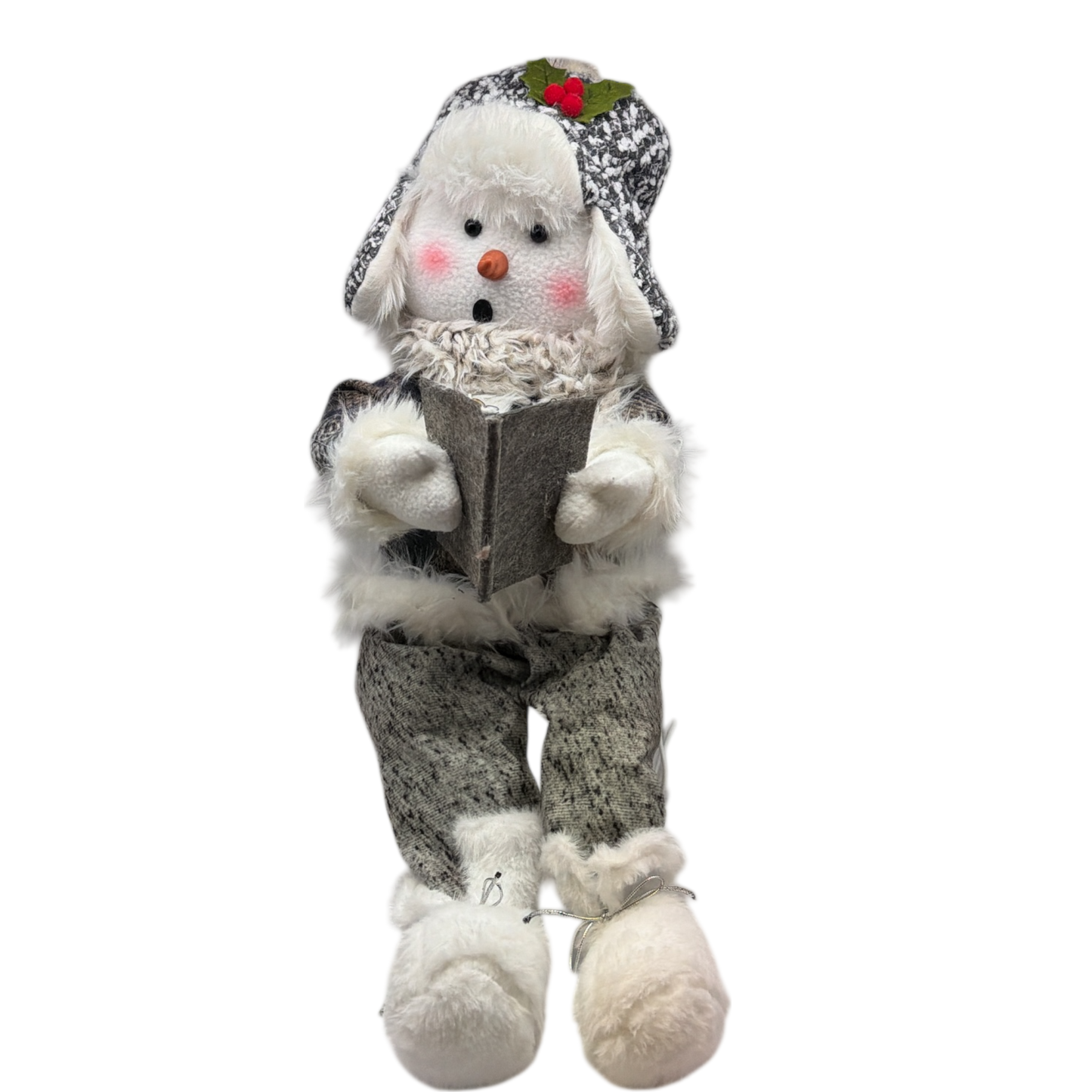 Animated  Snowman With Story Book Shelf Sitter