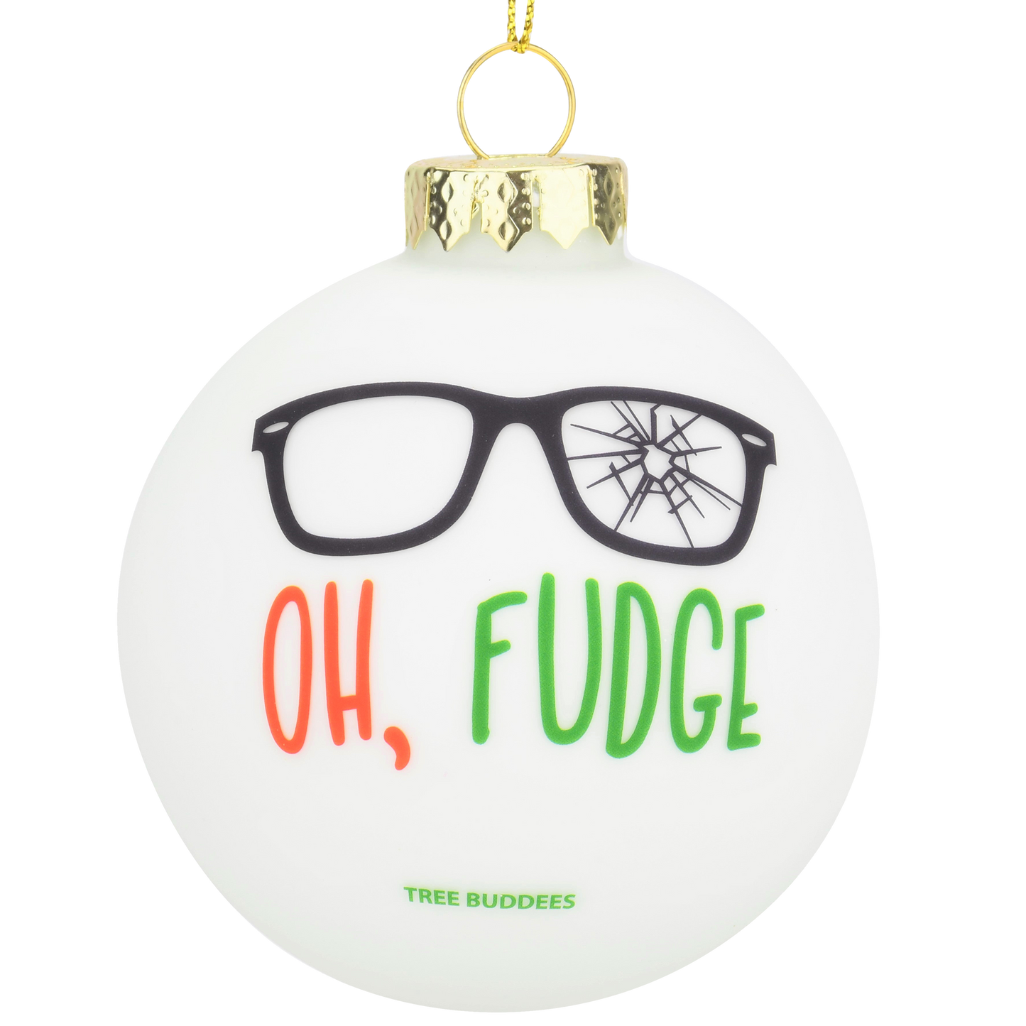 Oh Fudge Funny Glass Christmas Ornament