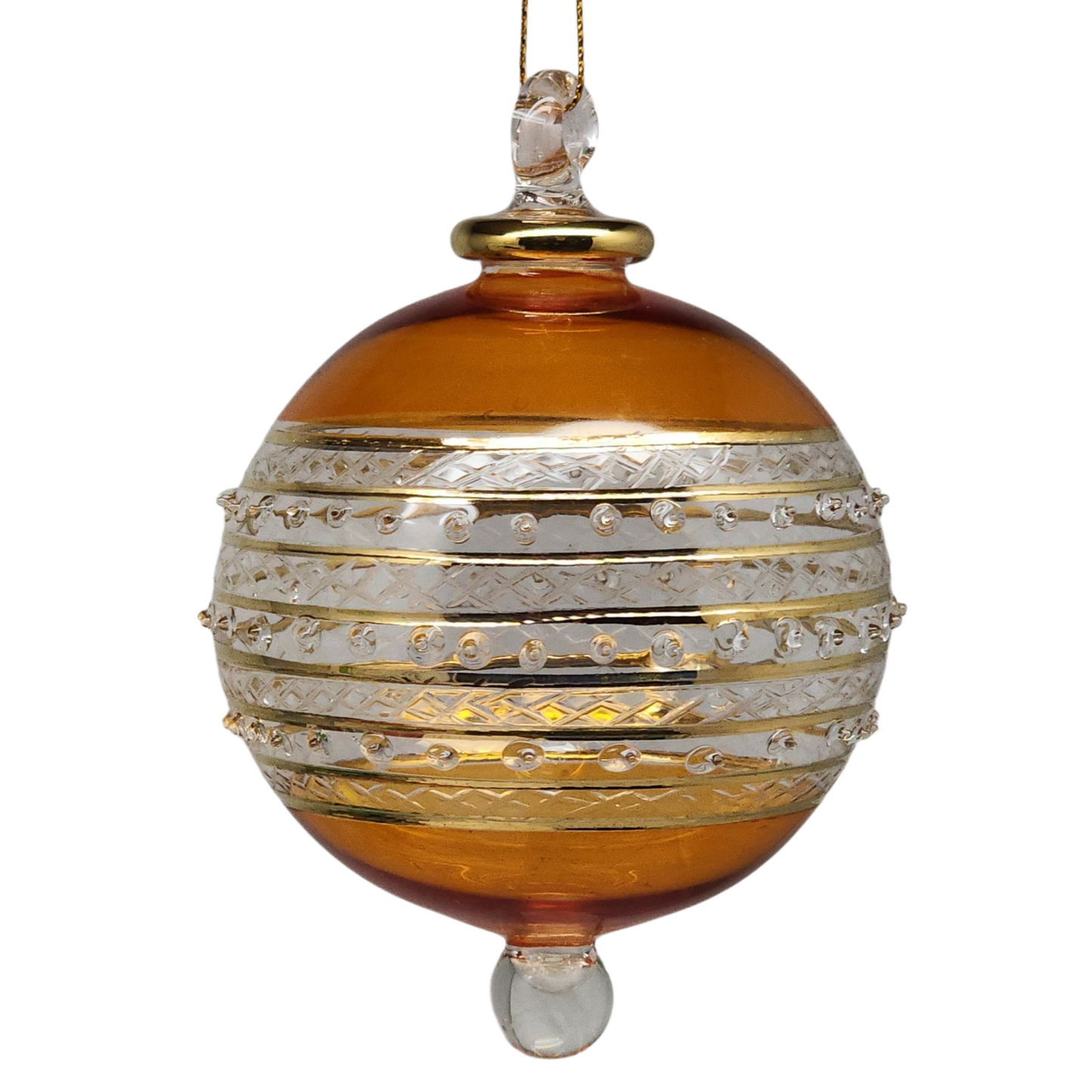 Ring Etched Stipple Ball - Gold