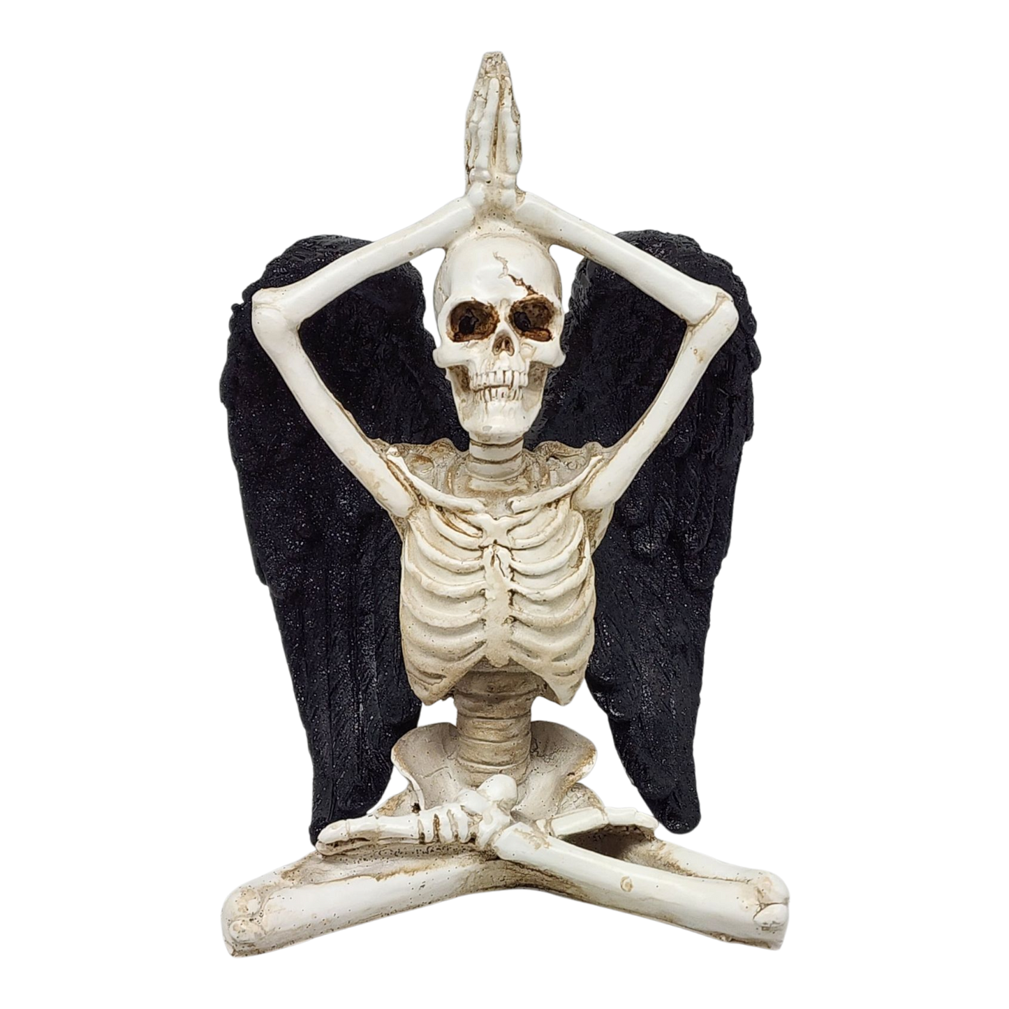 Yoga Skeleton Figurine - Urdhva Hastasana in Sukhasana Pose