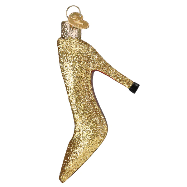 Glam Heel Glass Ornament