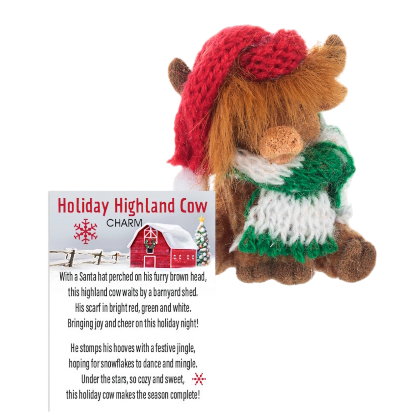 Holiday Highland Cow Charm