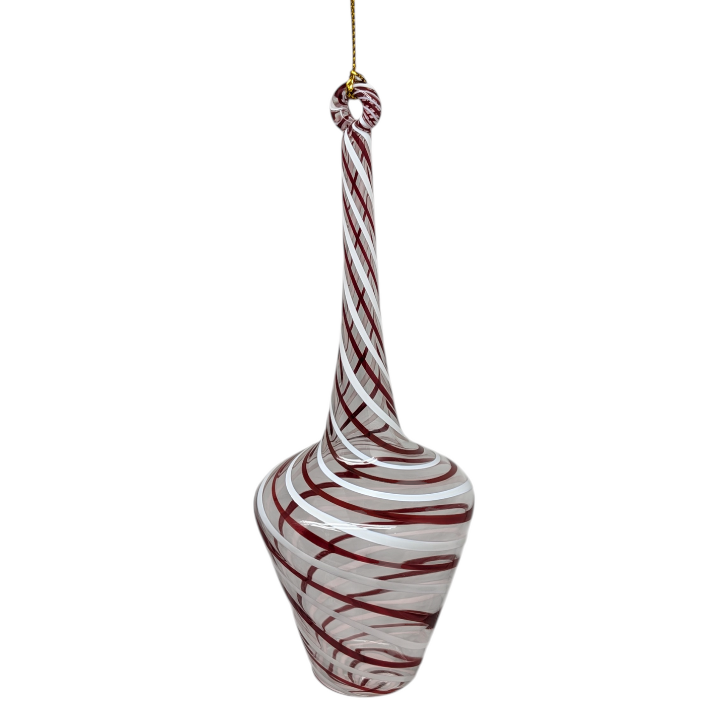 Egyptian Glass Long-Neck Spiral Vase Ornament