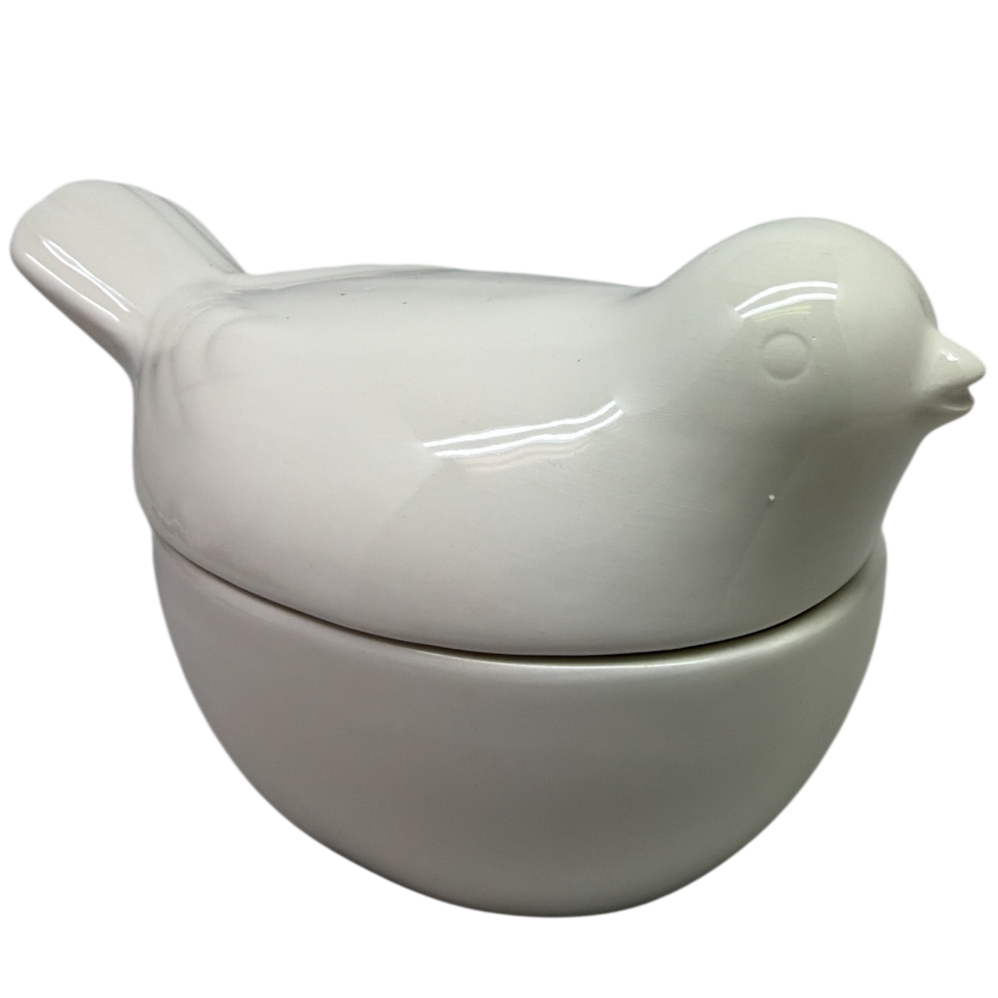Bird Covered Candle Dish - Fresh Linen