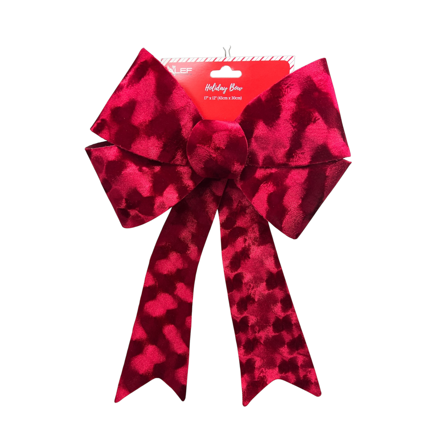 Luxurious Deep Red Holiday Bow 17" x 12"
