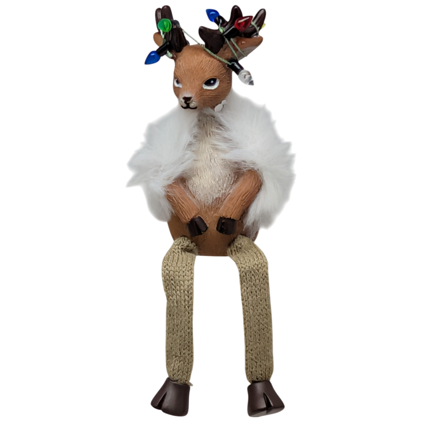 Reindeer Shelfsitter Wearing a Furry Shawl