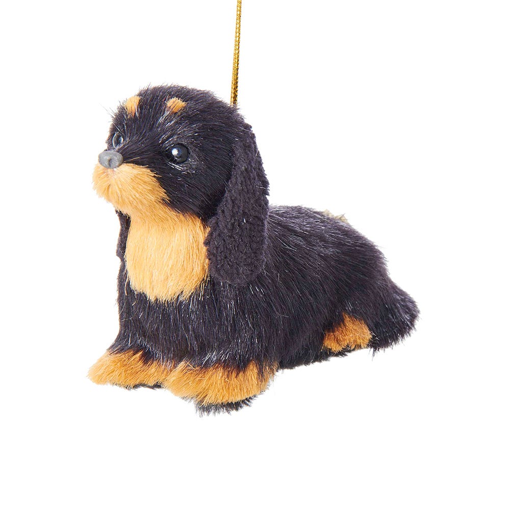 Plush Puppy Dachshund Ornament