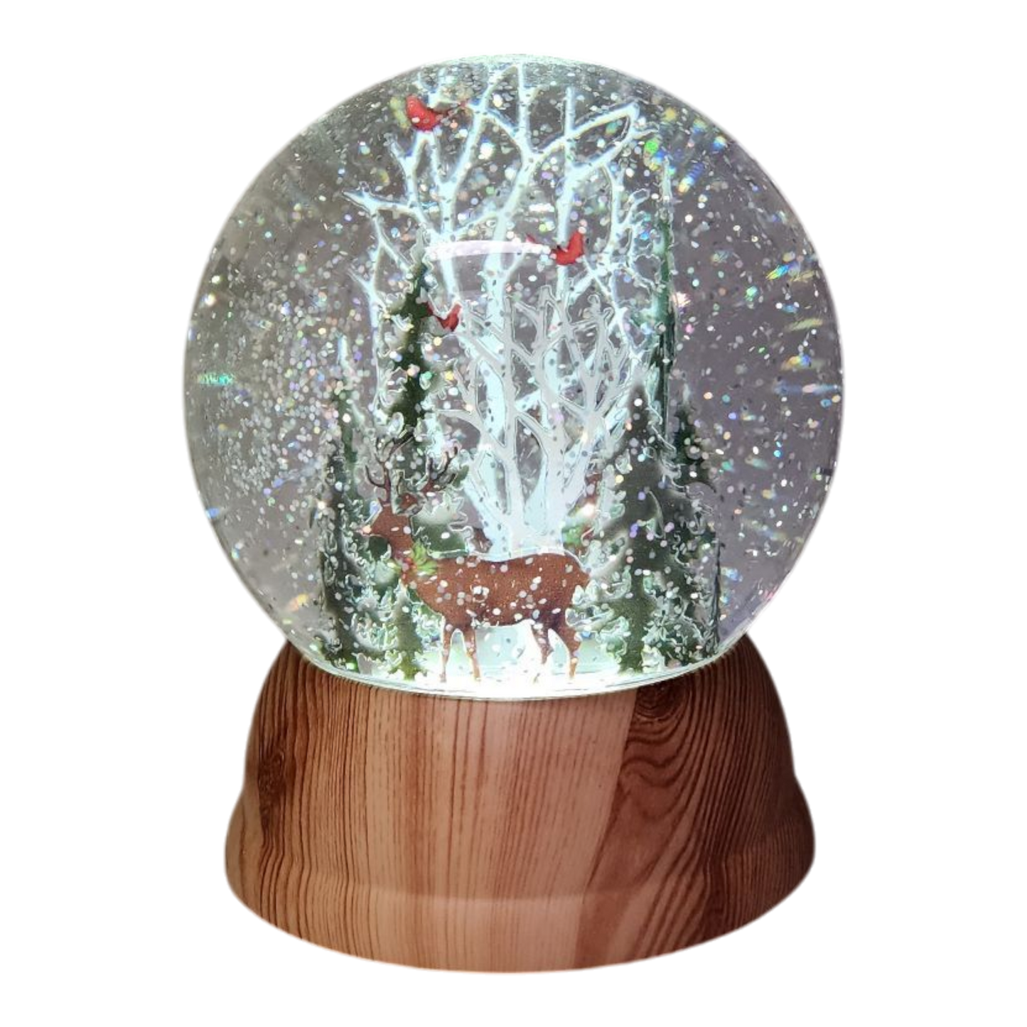 Lighted Spinning Waterglobe - Forest Scene