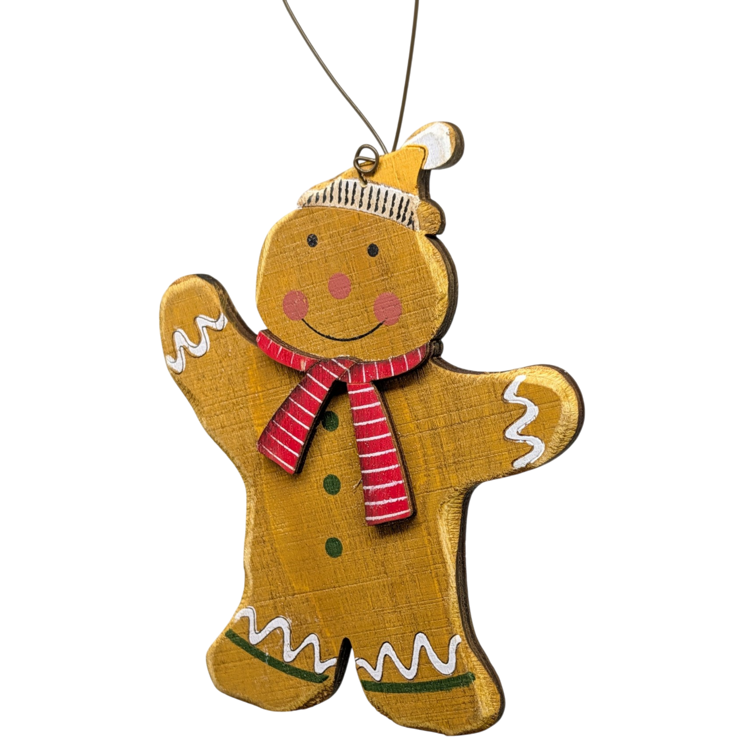 Pepper's Joyful Dance: Hand-Painted Plywood Ornament