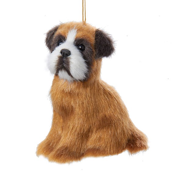 Plush Puppy Boxer Ornament