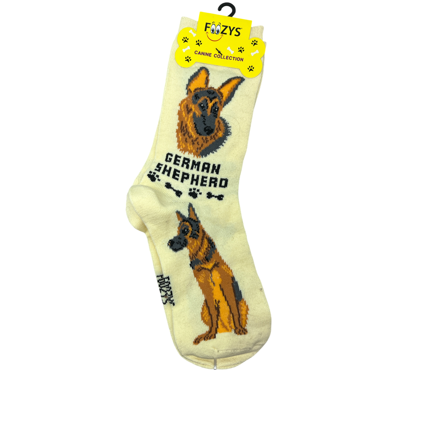 German Shepherd Crew Socks on Cream
