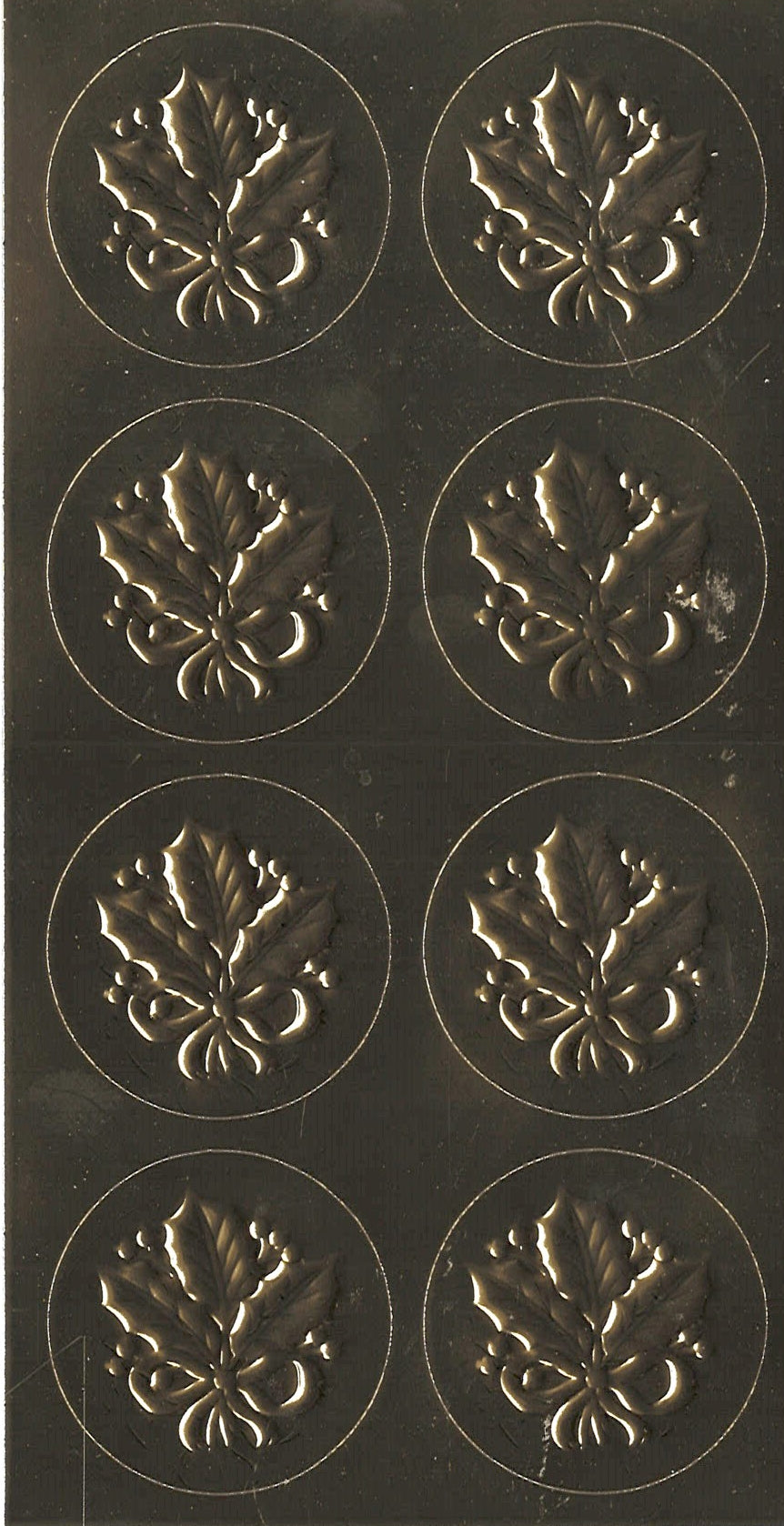 Hallmark Gold Foil Embossed Holiday Seals, 3 sheets