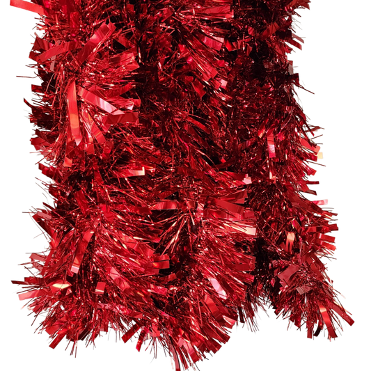 12 foot 6 Ply Luxury Tinsel Garland - Red