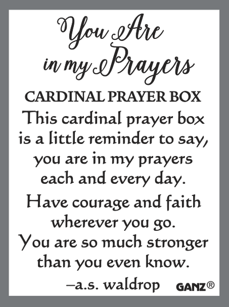 You Are in My Prayers Charm - Cardinal Prayerbox
