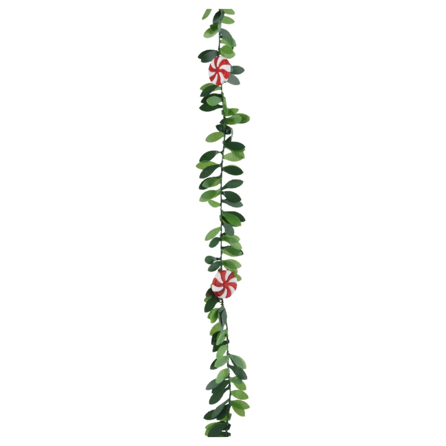 Whimsical Holly Garland - Candy Cane Accents