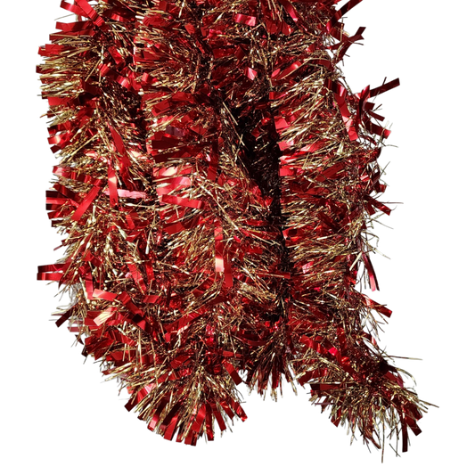12 foot 6 Ply Luxury Tinsel Garland - Red/Gold