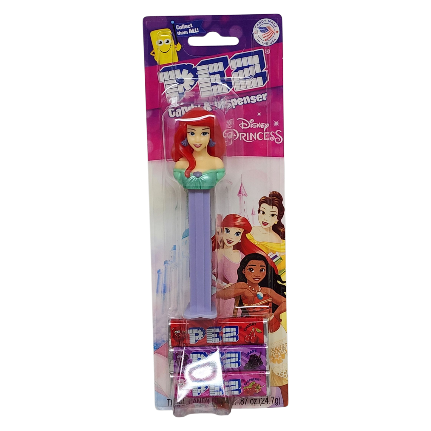 Pez 'Disney Princess' Dispenser with 3 Candy rolls - Ariel - Green Dress