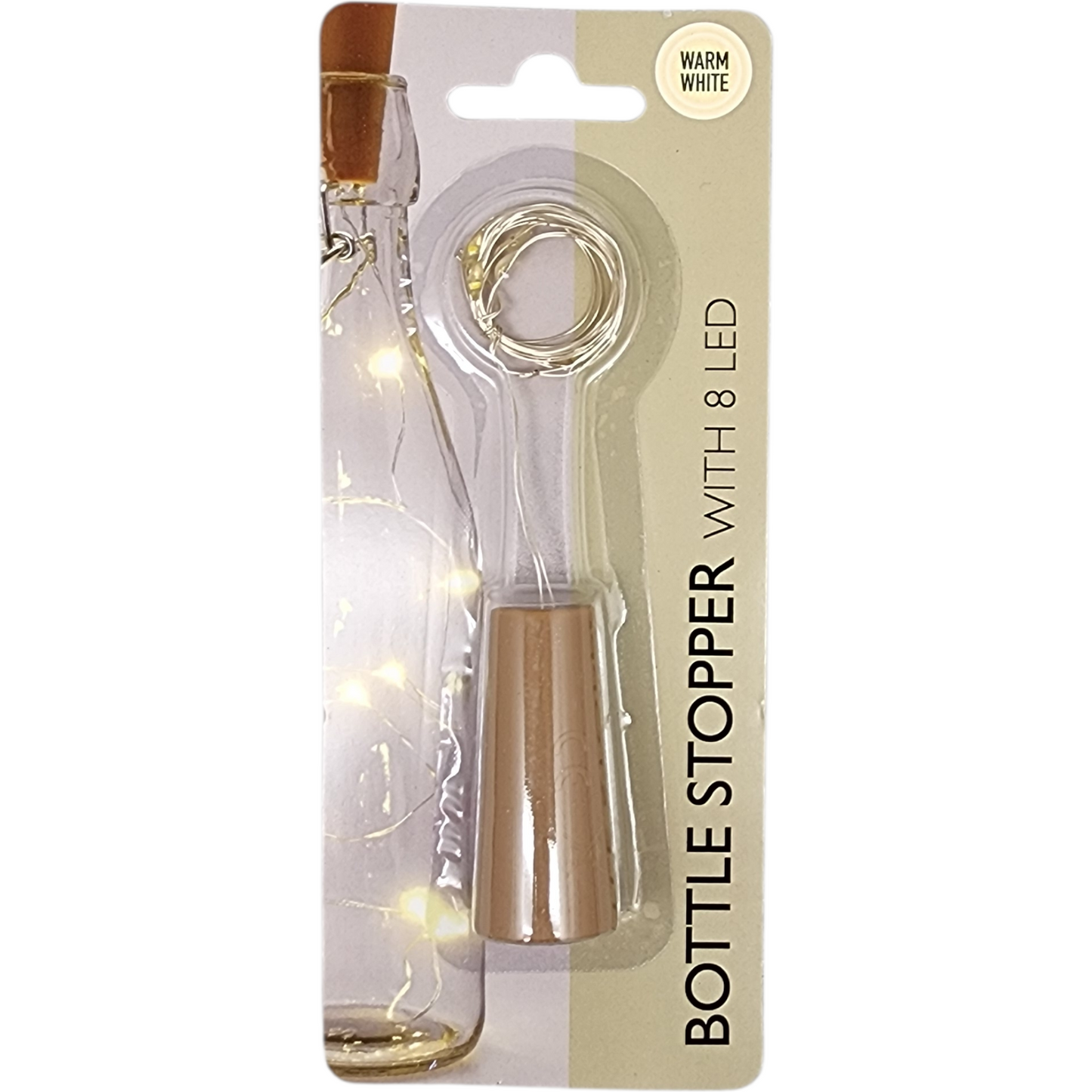 8-Light LED Fairy Light Bottle Stopper - Warm White