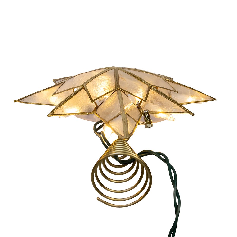 10-Light LED Capiz Star Treetop - 11 Inch