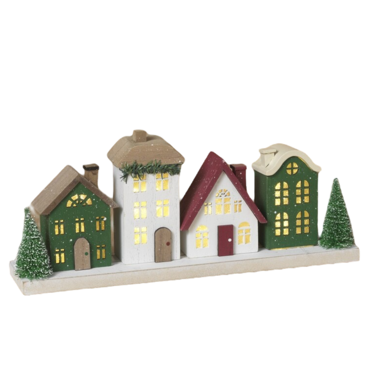 Lighted Holiday Village Scene