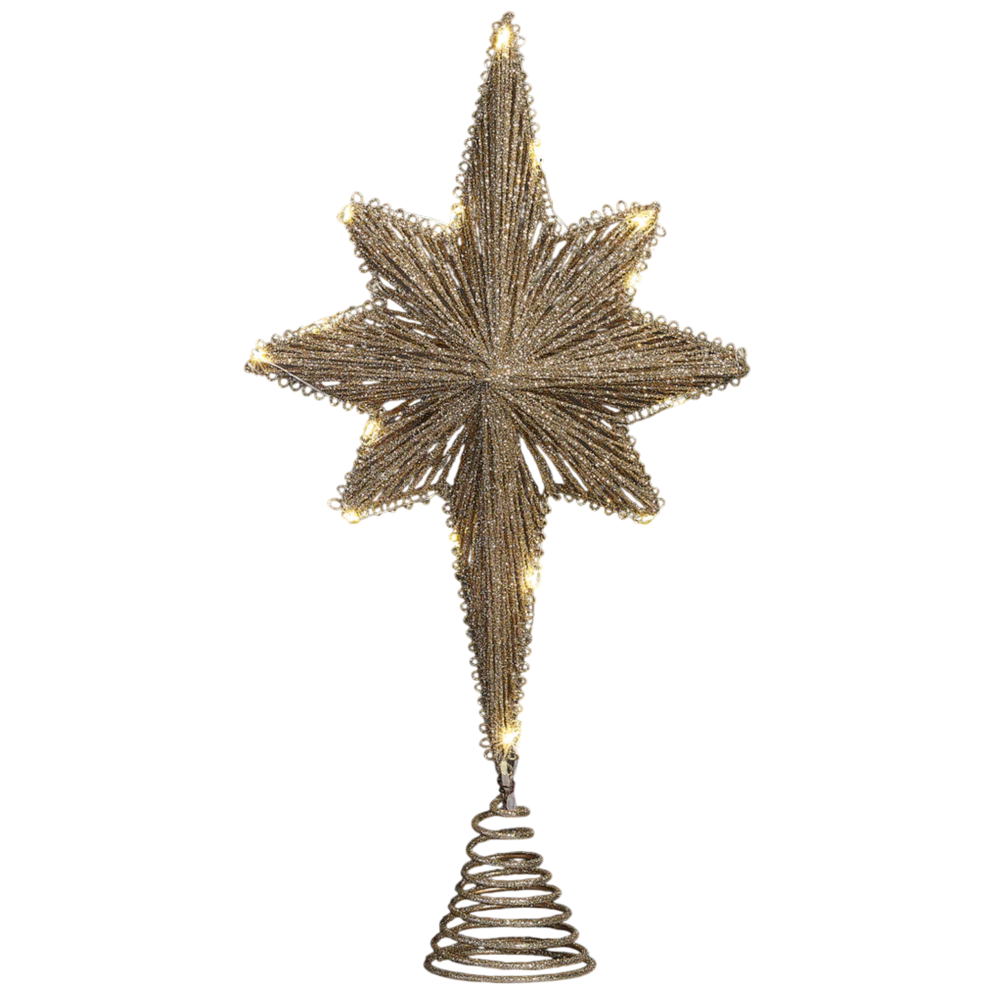Golden Glow LED Star Tree Topper - Sixteen Inches