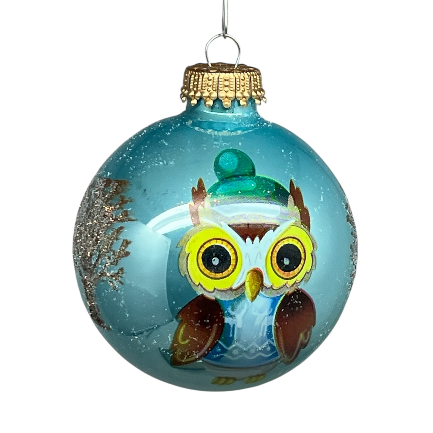 Krebs Value Glass Ball 4 pack - Powder Blue Owls