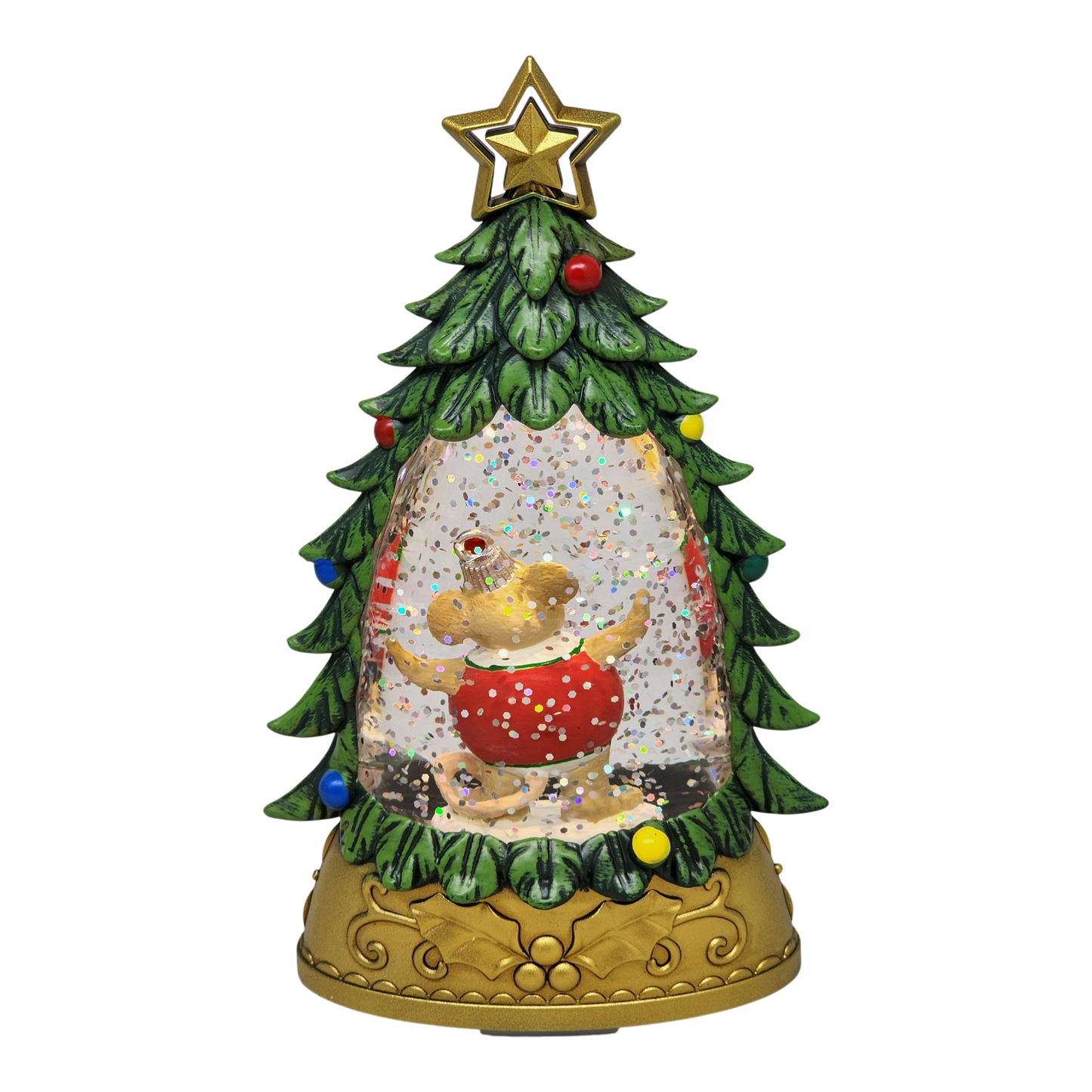 Charming Tails - Lighted Mouse Snowglobe Tree