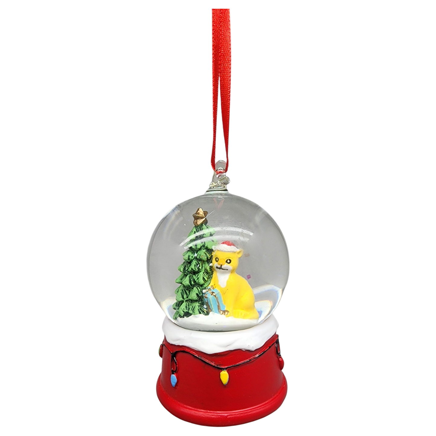 Charming Kitty Snow Globe Ornament - Ginger Cat
