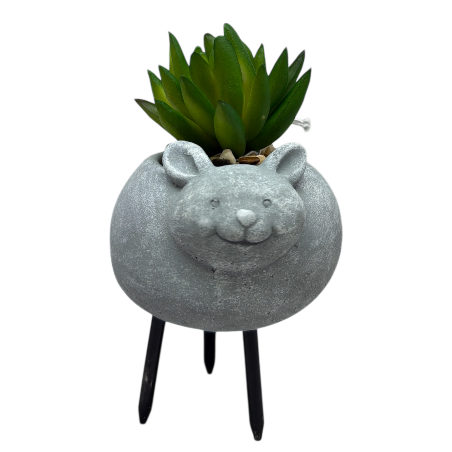 Faux Yellow / Green Succulent In Planter - Mouse