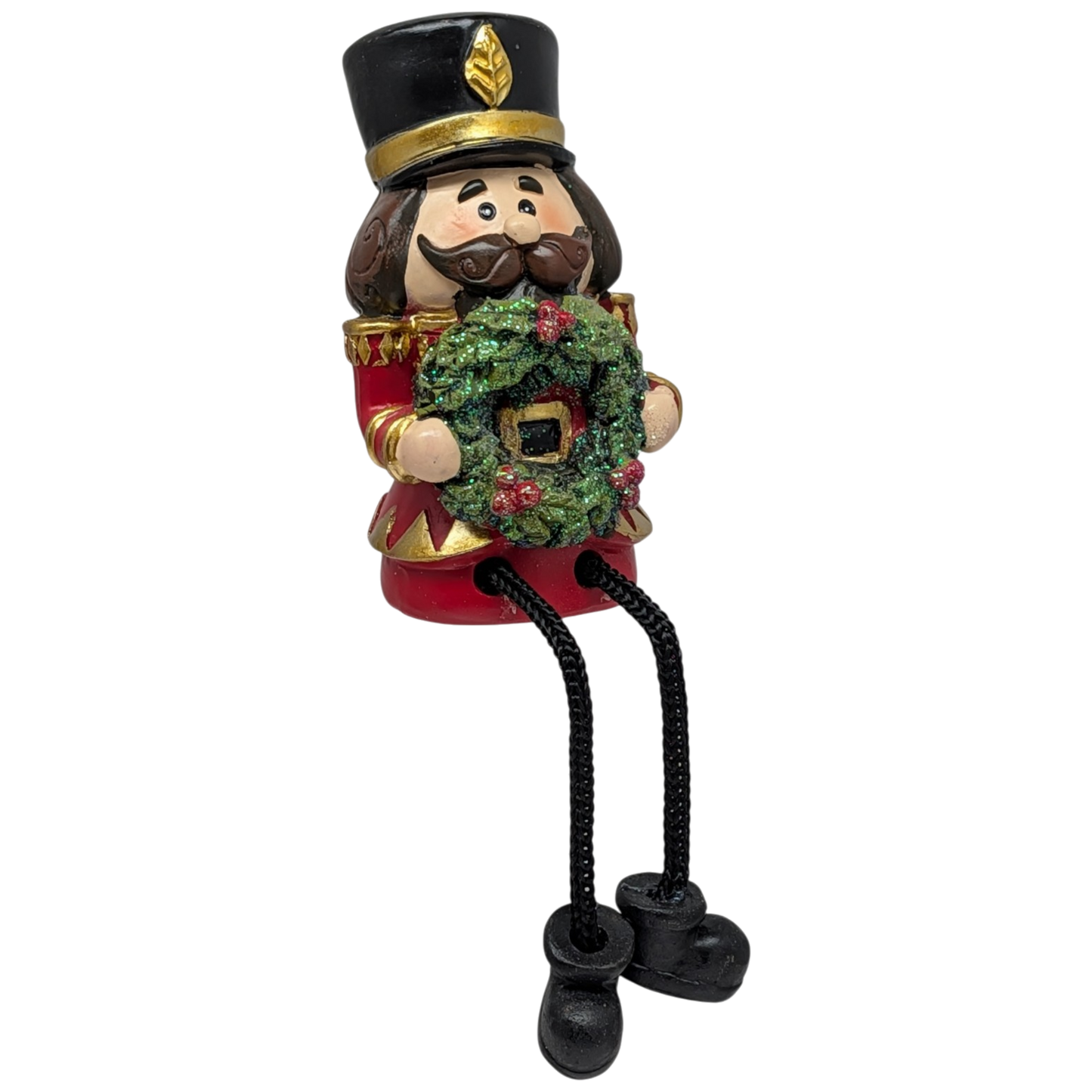Nutcracker Shelf Sitter with Dangling Leg -
