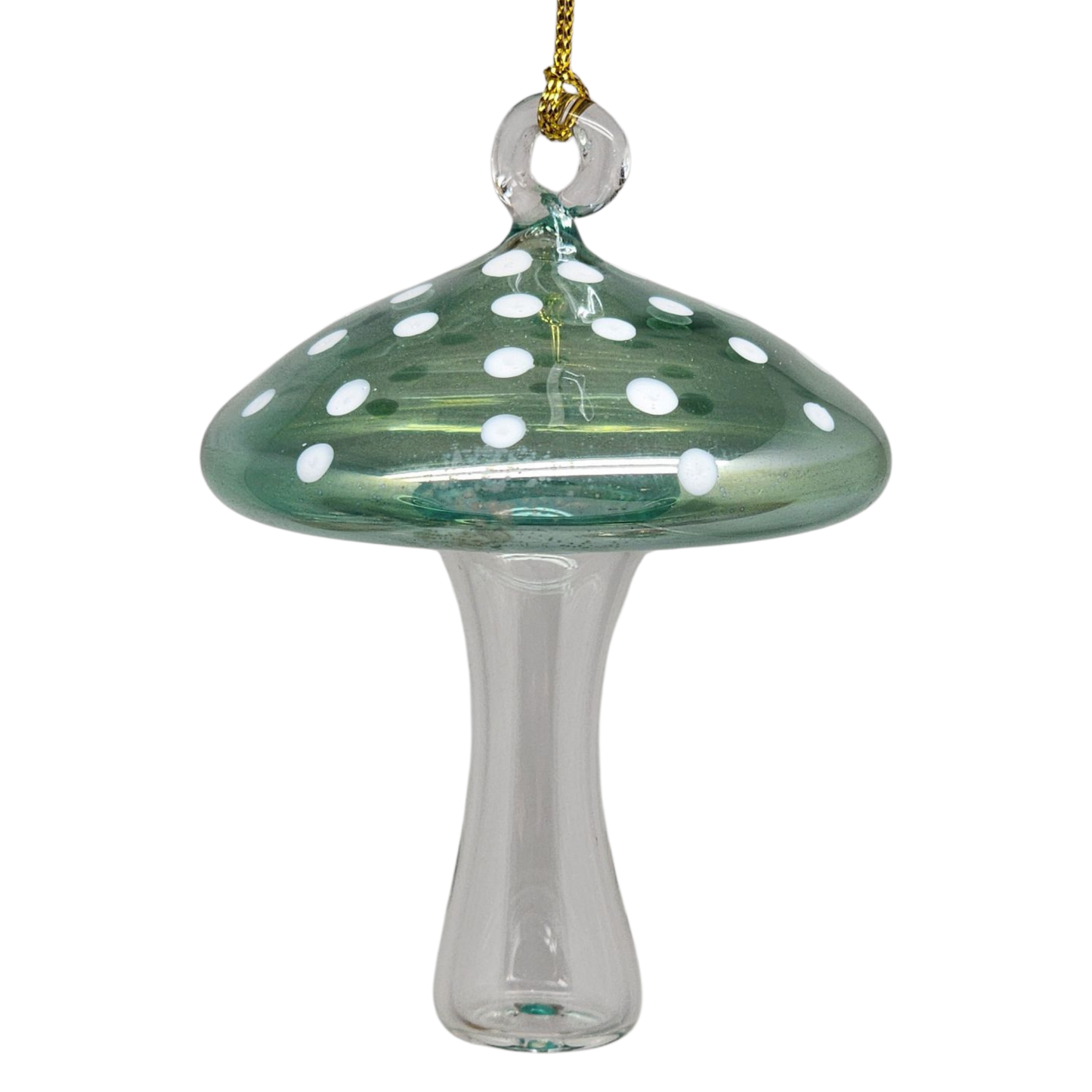 Egyptian Blown Glass Ornament - Mushroom - Green
