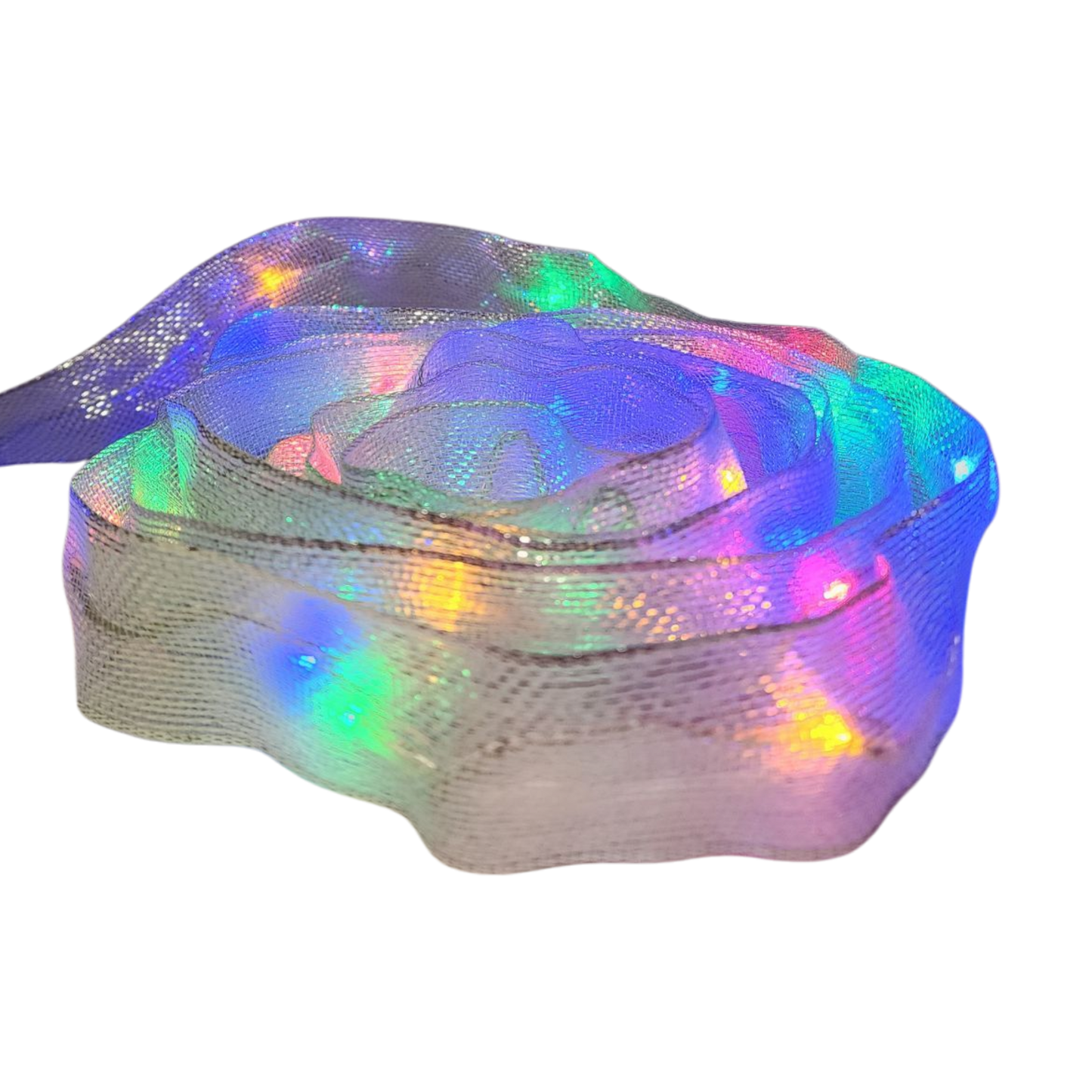 Multi-Color Iridescent LIghted 9 Foot Ribbon