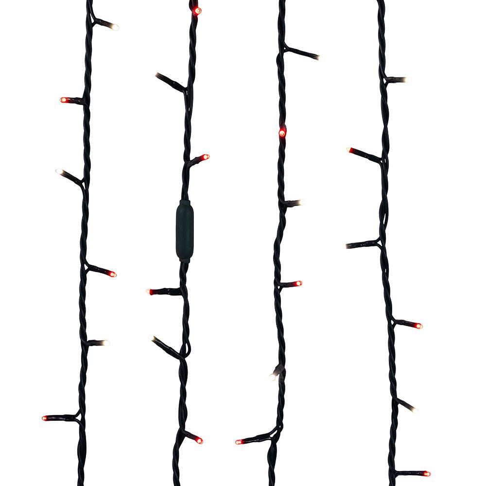 Jingle Bright 100 LED Light Set - Red/White - Green Wire