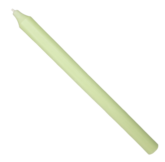 Rustic Taper Dinner Candle - 12 Inch Light Green