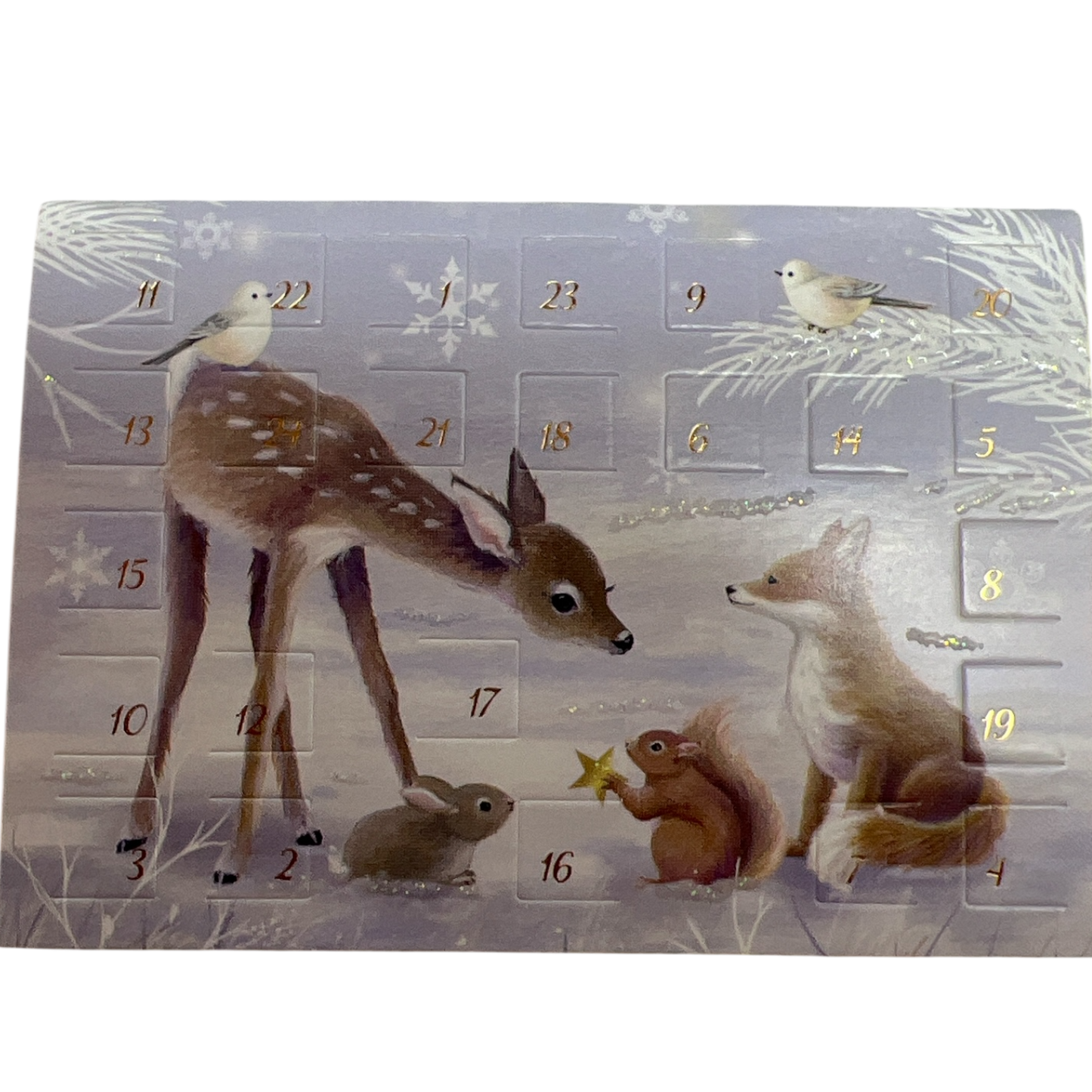 Woodland Deer Friends Winter Miniature  Advent Calendar Card