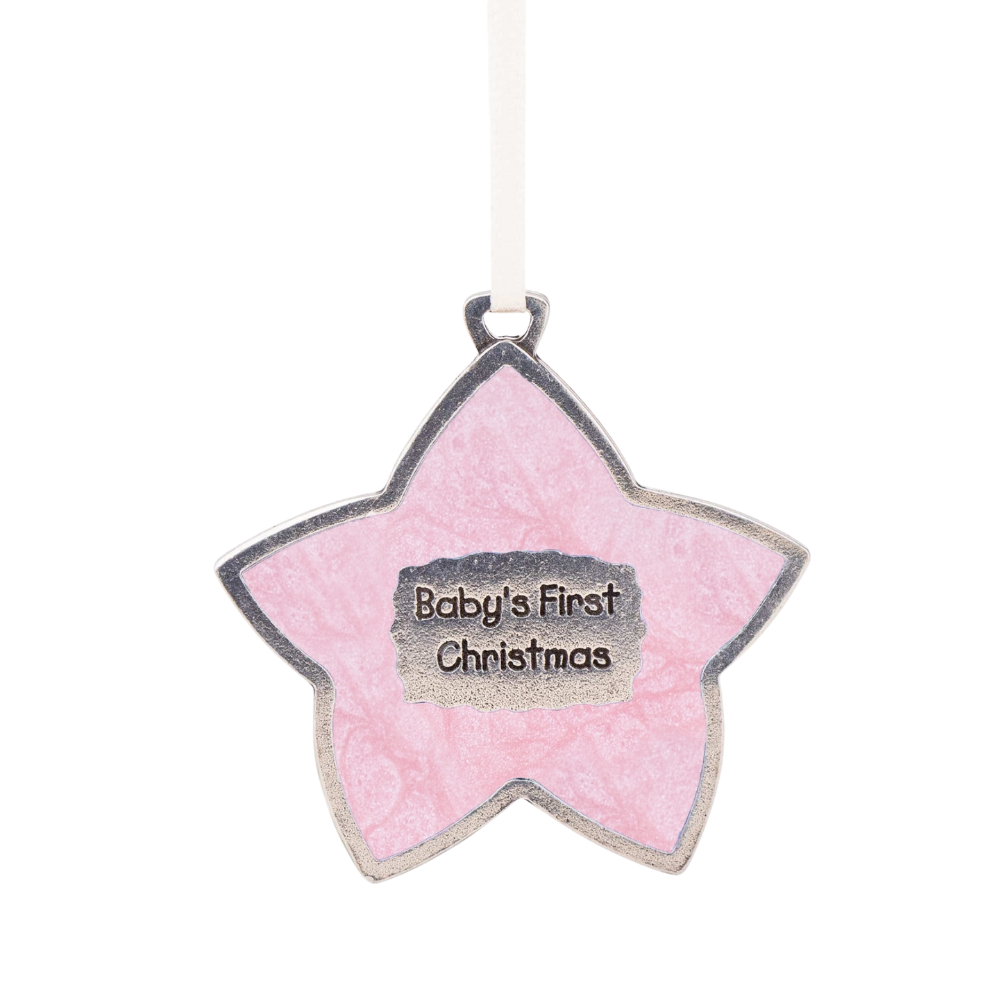 Baby’s First Christmas Ornament – Pink Star Keepsake