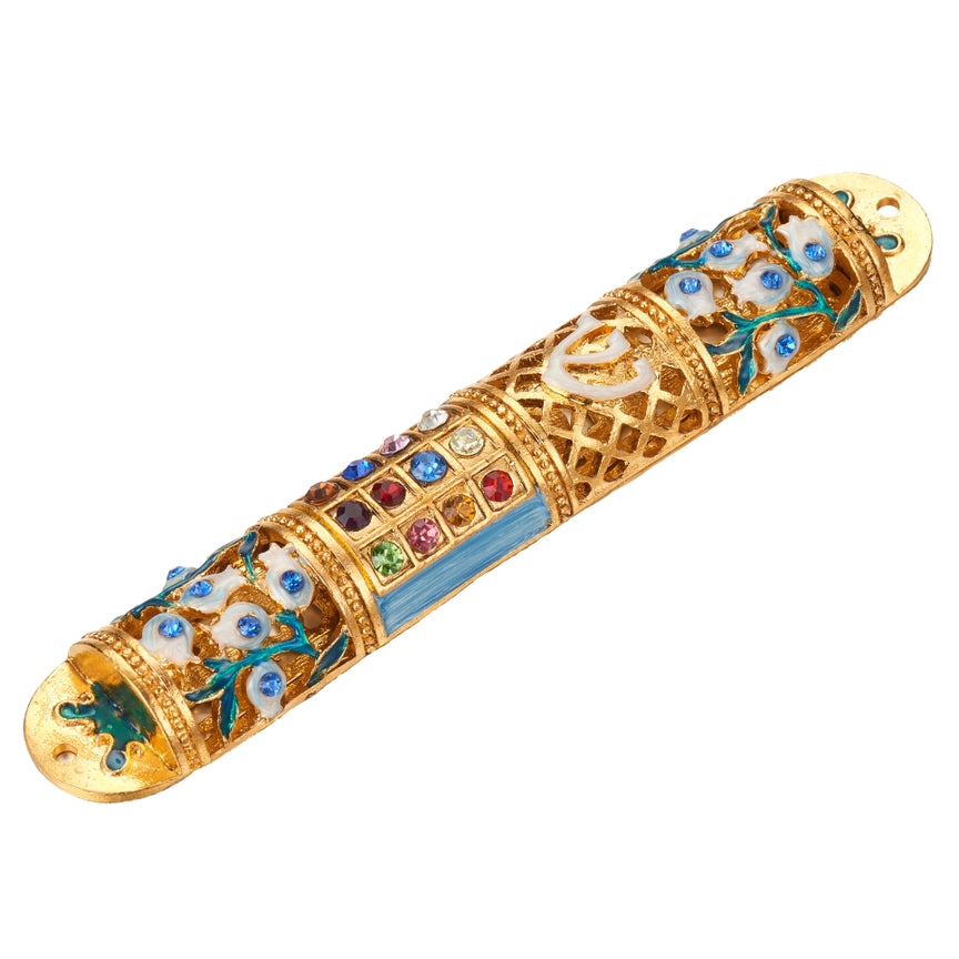 Hand Painted  Enamel Mezuzah