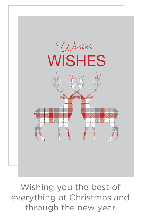 Wonders of Winter Collection – Plaid Reindeer Pair