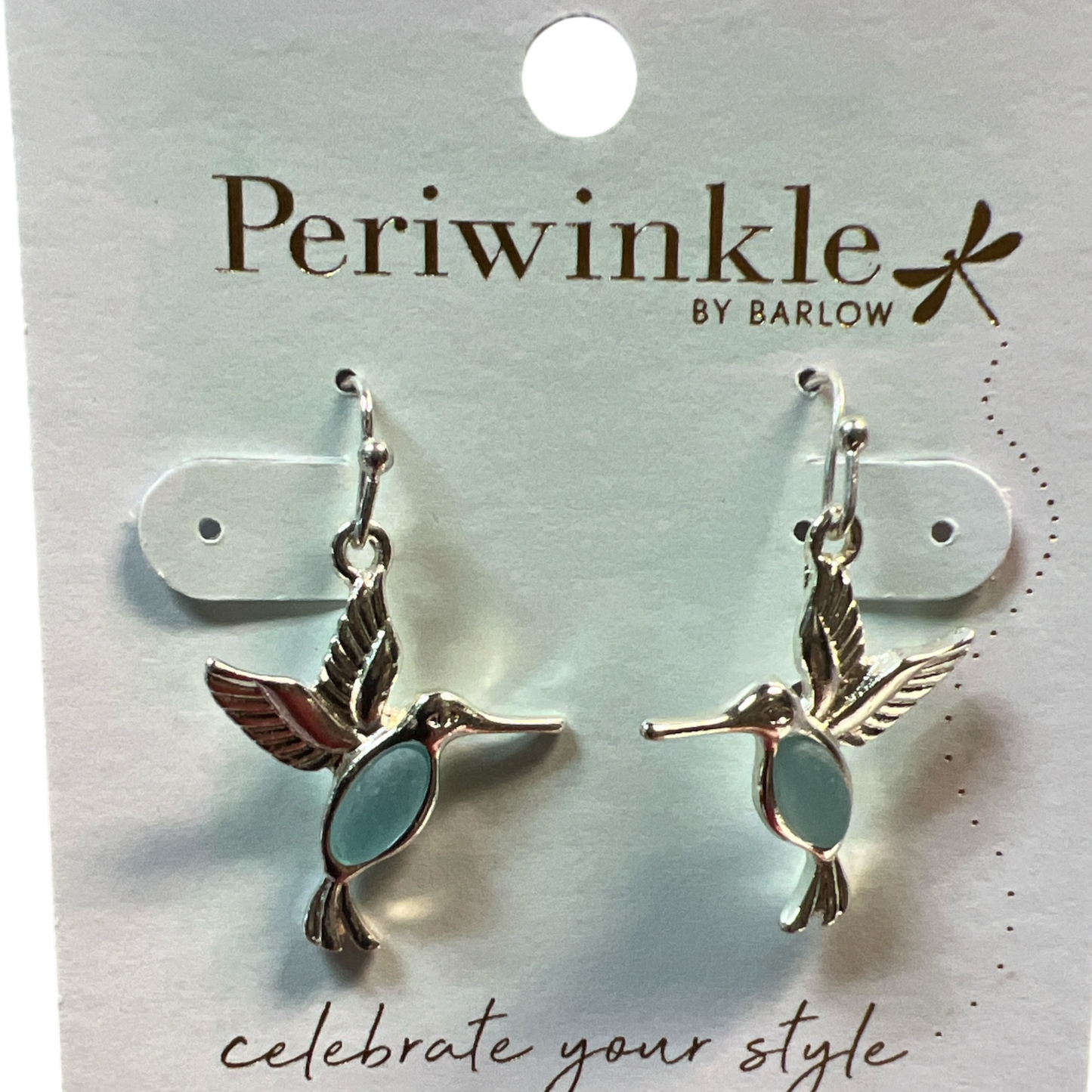 Hummingbird With Blue Accents Earrings