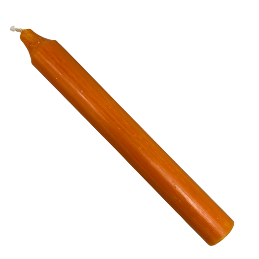 Rustic Taper Dinner Candle - 7 Inch Orange