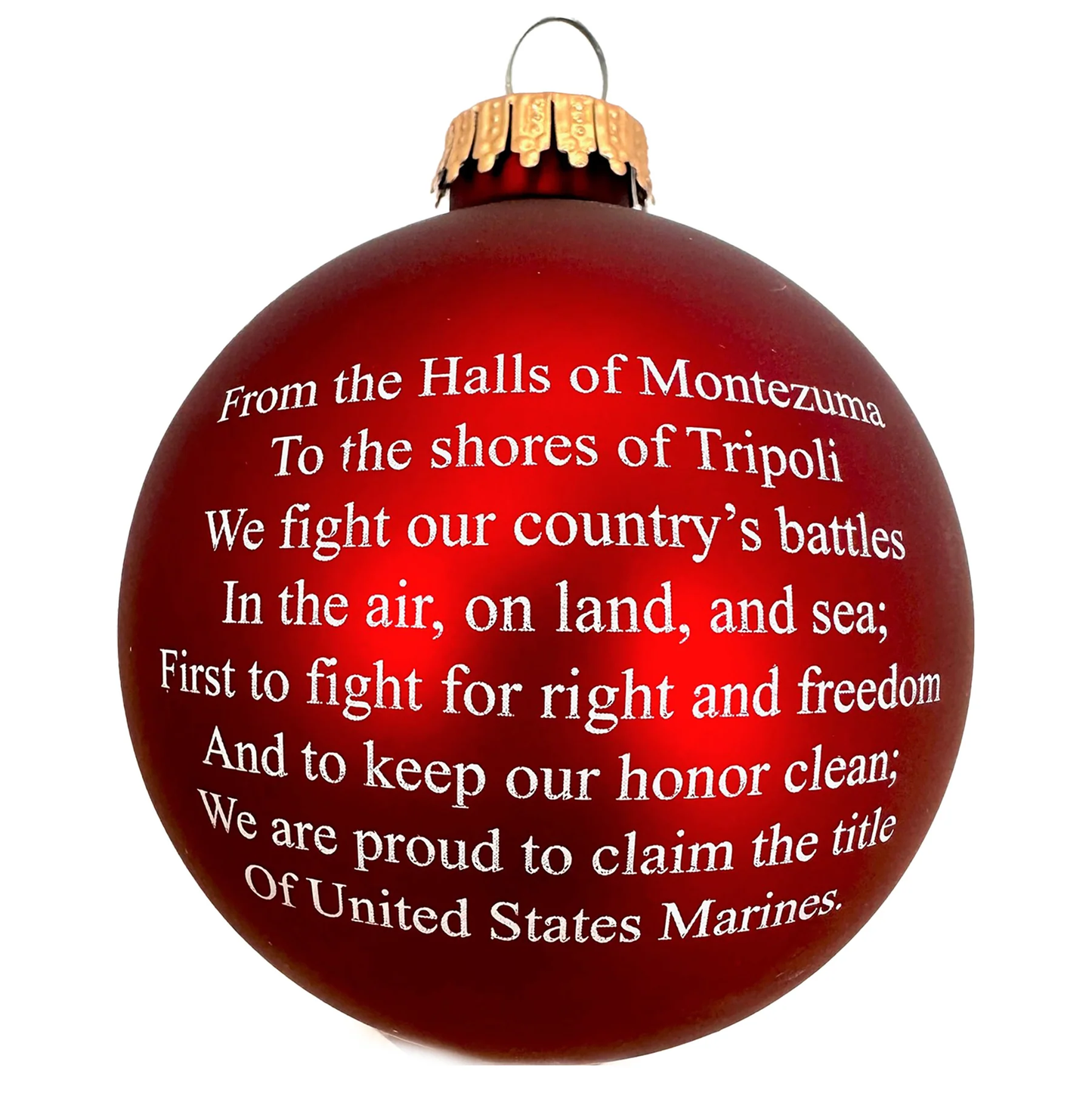 Decorated US Marine Corps Glass Ornament - 3.25-Inch (80mm)