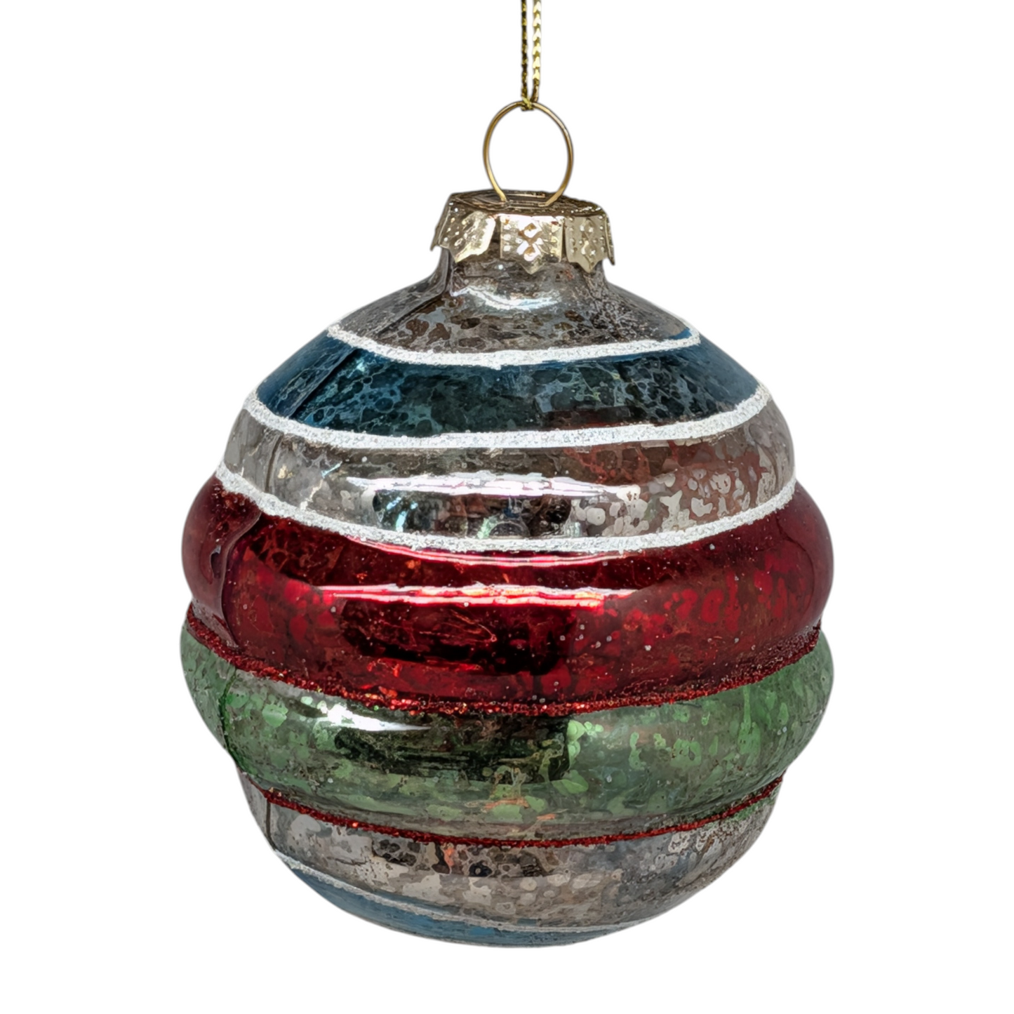 Vintage‑Style Reflector Indent Glass Ornament