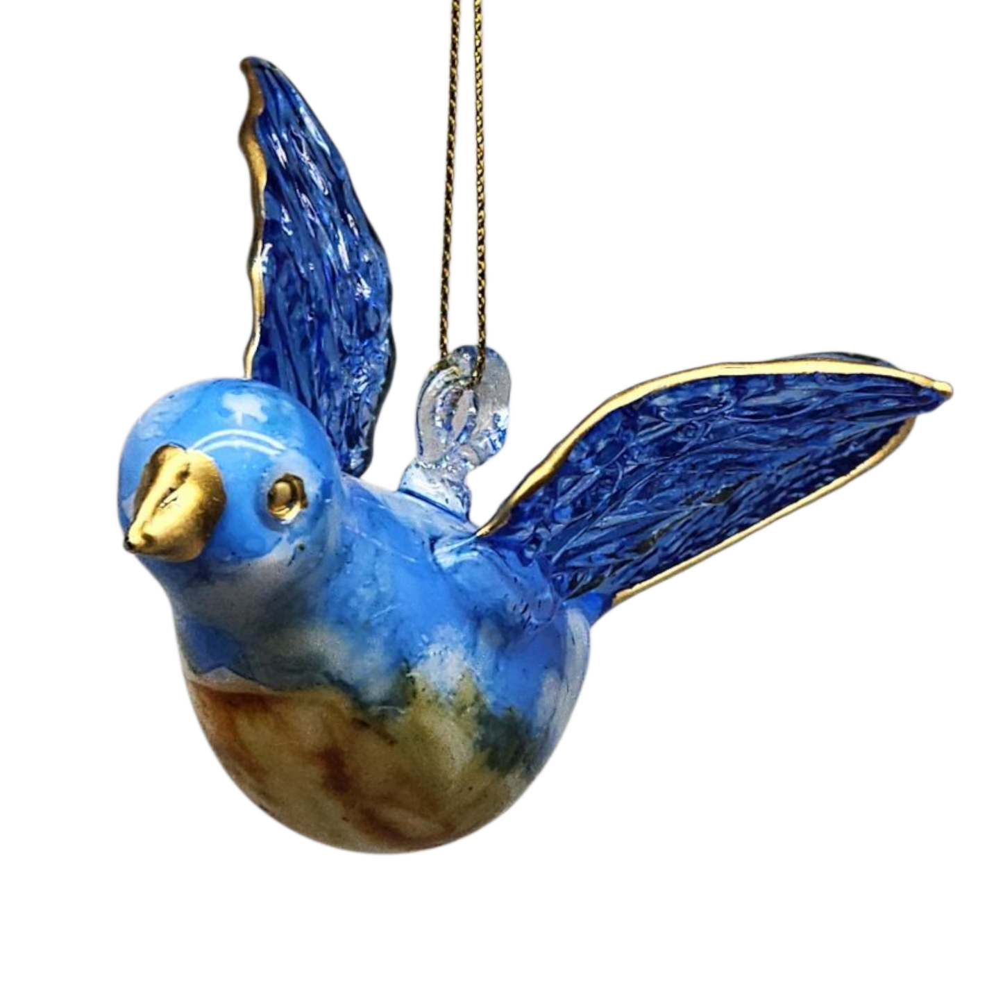 Blown Glass Bluebird - Azure Sky