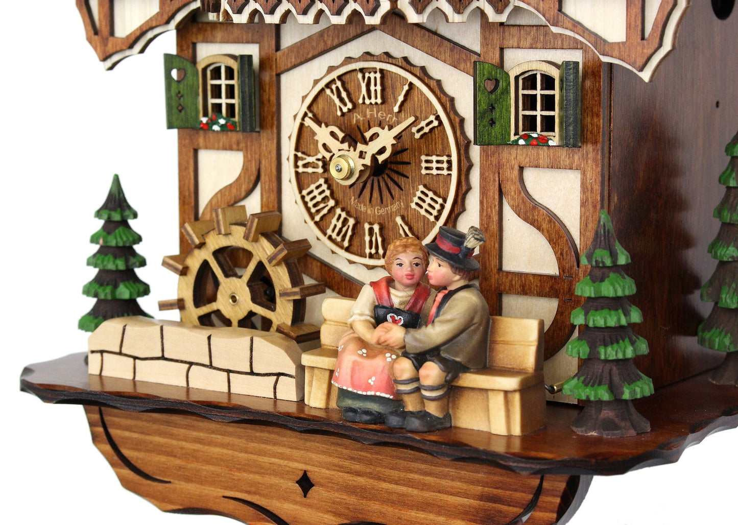 First Kiss - HerrZeit by Adolf Herr Cuckoo Clock - Dark Walnut