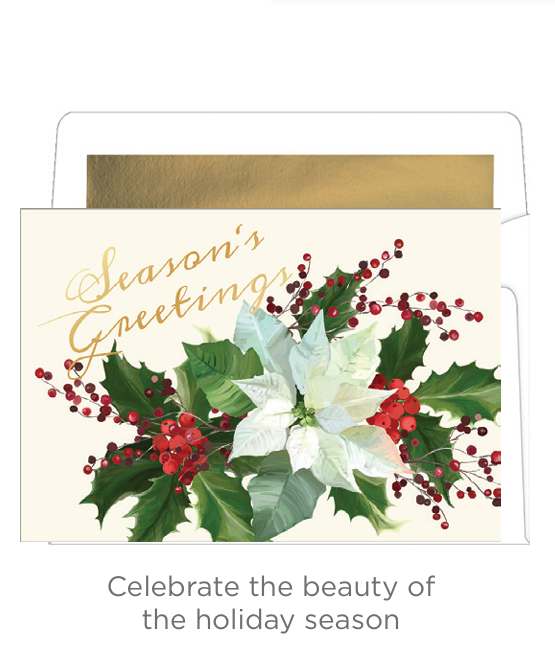 Luxury Favorites Boxed Cards – Season's Greetings Poinsettia Spray