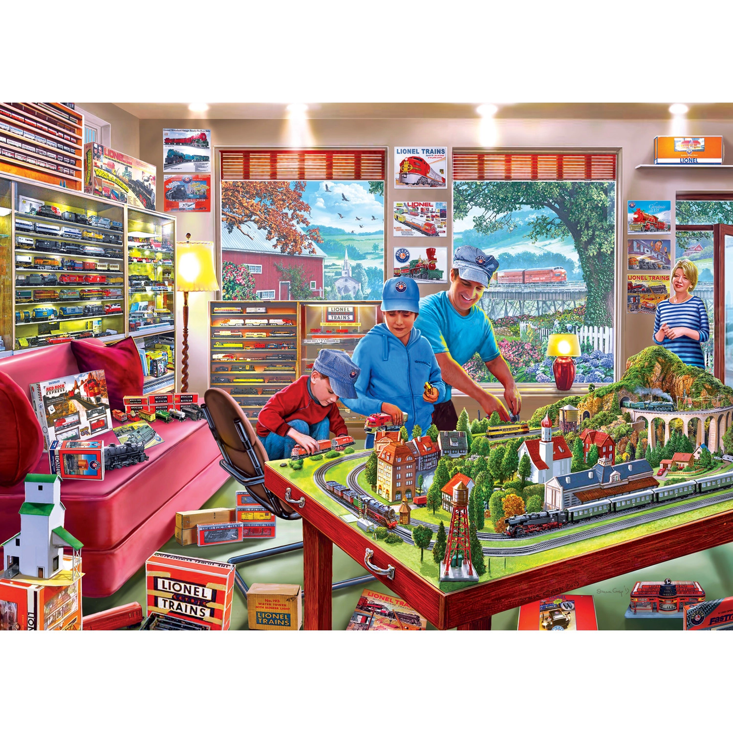 Lionel Trains - The Boy's Playroom 1000 Piece Puzzle